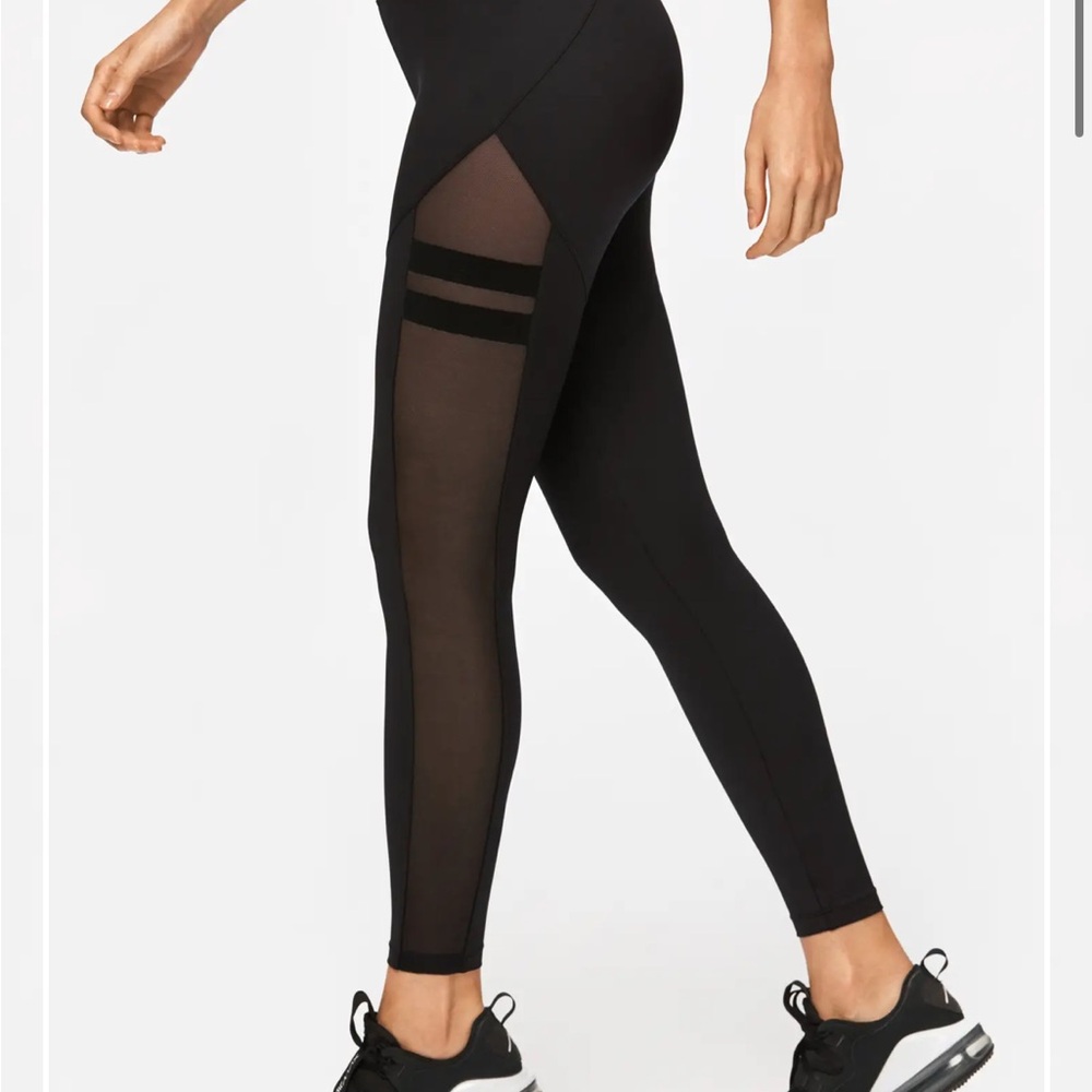 Sleek Black Mesh Leggings